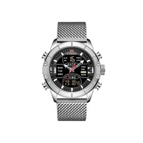 Naviforce NF9153 Analog Dijital Çelik Kordon Erkek Kol Saati