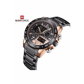 Naviforce NF9171 Dijital Alarmlı Çelik Kordon Erkek Kol Saati