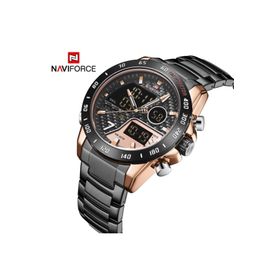Naviforce NF9171 Dijital Alarmlı Çelik Kordon Erkek Kol Saati