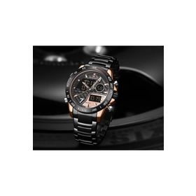 Naviforce NF9171 Dijital Alarmlı Çelik Kordon Erkek Kol Saati
