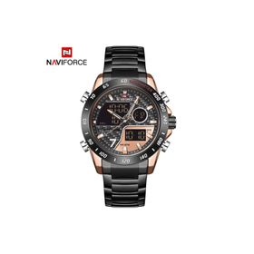Naviforce NF9171 Dijital Alarmlı Çelik Kordon Erkek Kol Saati