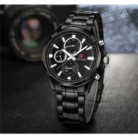 Naviforce STM09 Siyah Spor Çelik Erkek Kol Saati