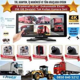 Navistar 5 Kameralı 10.36 Dokunmatik Kayıtlı Ekranlı 256 GB SD Kart Destekli Araç Kamera Seti