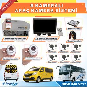 Navistar 8 Kameralı Kayıtlı 500 GB HDD 9 inç Ekranlı Uzaktan İzlemeli Tak Kullan Kamera Seti