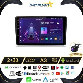 Navistar Audi A3 2002-2008 Model 2 GB + 32 GB Android 13 Kablosuz Carplay Navigasyon Multimedya Sistemi