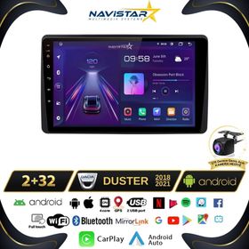 Navistar Dacia Duster 2018-2021 Model 2 GB + 32 GB Android 13 Kablosuz Carplay Navigasyon Multimedya Sistemi