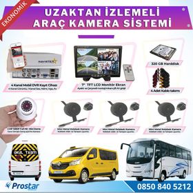 Navistar Ekonomik 4 Kameralı Kayıtlı 320 GB HDD 7 inç Ekranlı Uzaktan İzlemeli Tak Kullan Kamera Seti