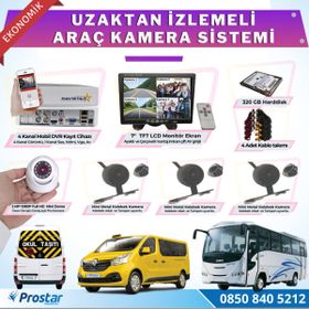 Navistar Ekonomik 4 Kameralı Kayıtlı 320 GB HDD 7 inç Ekranlı Uzaktan İzlemeli Tak Kullan Kamera Seti