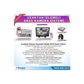 Navistar Ekonomik 4 Kameralı Kayıtlı 320 GB HDD 7 inç Ekranlı Uzaktan İzlemeli Tak Kullan Kamera Seti