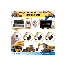 Navistar Ekskavatör Dozer Greyder Vinç Kepçe Uzaktan İzlemeli 4 Kameralı 320 GB Hard Disk Kamera Seti