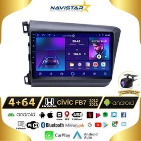 Navistar Honda Civic FB7 4 GB ve 64 GB Android 13 Kablosuz Carplay 2012-2015 Navigasyon Multimedya Sistemi