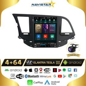 Navistar Hyundai Elantra Tesla 4 GB + 64 GB 2016-2018 Model Kablosuz Carplay Navigasyon QLED Multimedya Sistemi