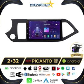 Navistar Kia Picanto 2011-2014 Model 2+32 GB Android 13 Kablosuz Carplay Navigasyon Multimedya Sistemi