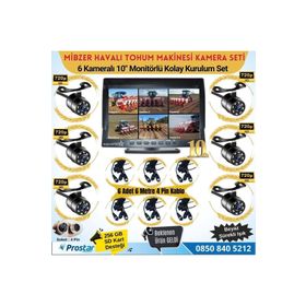 Navistar Mibzer İçin 6 Kameralı 10 inç Monitör Altıya Bölen Kayıtlı 256 GB SD Kart Destekli Araç Kamera Seti