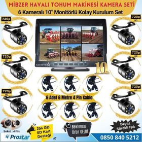 Navistar Mibzer İçin 6 Kameralı 10 inç Monitör Altıya Bölen Kayıtlı 256 GB SD Kart Destekli Araç Kamera Seti