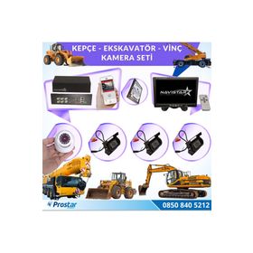 Navistar Uzaktan İzlemeli 4 Kameralı Ekskavatör Dozer Greyder Vinç Kepçe 1 TB Hard Disk Kamera Seti