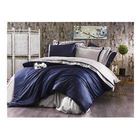 Nazik Elite 160x260 cm Tek Kişilik Lacivert Gri Nevresim Takımı