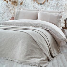 Nazik Home Çift Kişilik Nevresimli Cadiz Gri Pike Seti