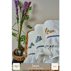 Nazik Home Laura Kelebek Nakışlı Havlu