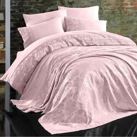 Nazik Home Valeria Pudra Çift Kişilik Dantelli 7 Parça Nevresim Takımı ve Pike Set