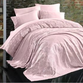 Nazik Home Valeria Pudra Çift Kişilik Dantelli 7 Parça Nevresim Takımı ve Pike Set
