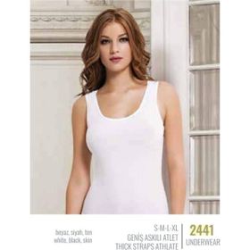NBB 2441 Geniş Askılı Beyaz Kadın Atlet