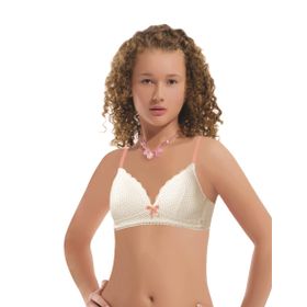 NBB 3665 Ekru Genç Kız Garson Boy Penye Süngerli Kadın Sütyen