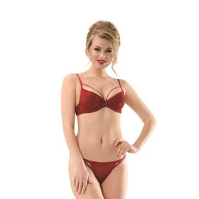 NBB 4425 Bordo Kadın Sütyen Külot Takım
