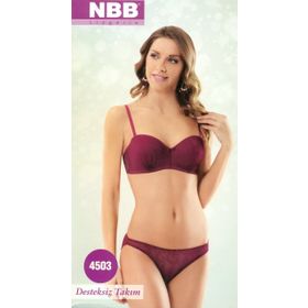 NBB 4503 Desteksiz Sütyen Külot Takım