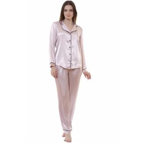 NBB 66393 Pudra Saten Kadın Pijama Takımı