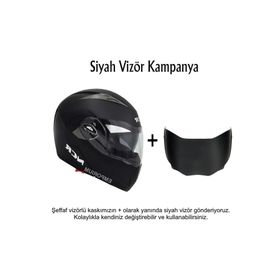 NCR Çene Açılır Siyah Cam Kask