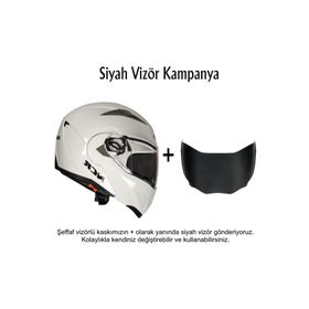 NCR Çene Açılır Siyah Cam Kask