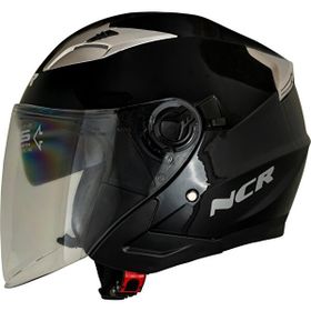 NCR Jet Ece Belgeli Siyah Çenesiz Kask