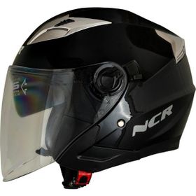 NCR Jet Ece Belgeli Siyah Çenesiz Kask