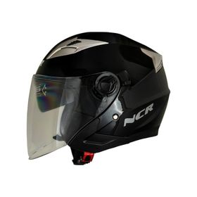 NCR Jet Ece Belgeli Siyah Çenesiz Kask