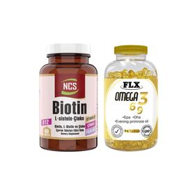 Ncs Biotin L-Sistein Çinko 60 Tablet + Flx Omega 3-6-9 90 Kapsül