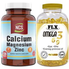 Ncs Calcium Magnesium Zinc Vitamin K D 120 Tablet + Flx Omega 3-6-9 90 Kapsül Balık Yağı