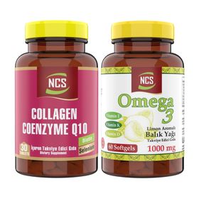 Ncs Collagen Coenzyme Q10 Biotin Selenium 30 Tablet + Omega 3 Limon Aromalı 1000 mg 60 Kapsül Balık Yağı