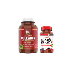 Ncs Collagen Hyaluronic Acid Vitamin C 90 Tablet + Nevfix Vitamin D3 K2 120 Tablet