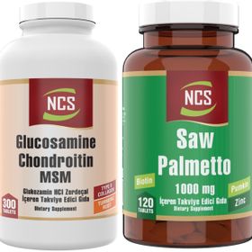 Ncs Glucosamine Chondroitin MSM Type 2 Collagen Turmeric Root 300 Tablet + Saw Palmetto 1000 mg 120 Tablet