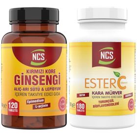 Ncs Kırmızı Kore Ginsengi 120 Tablet + Ester C Vitamini 180 Tablet