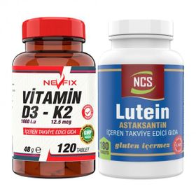 Ncs Lutein Astaksantin 180 Tablet + Nevfix Vitamin D3 K2 120 Tablet