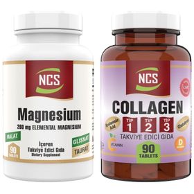 Ncs Magnesium Citrate Potasyum Taurin 90 Tablet + Collagen Tip 1 2 3 Hyaluronic Acid Glutatyon Vitamin C 90 Tablet