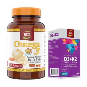 Ncs Omega 3 Portakal Aromalı 102 Kapsül + Ncs Vitamin D3K2 20 ml Damla