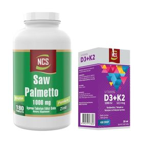 Ncs Saw Palmetto 1000 mg 180 Tablet + Vitamin D3 K2 20 ml Damla