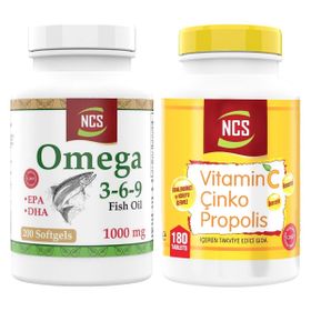 Ncs Vitamin C Çinko Propolis 180 Tablet + Omega 3-6-9 1000 mg 200 Kapsül