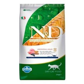 N&D 10 kg Ancestral Grain Kuzu Etli ve Yaban Mersinli Ata Tahıllı Yetişkin Kedi Maması