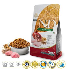 N&D 10 kg Ancestral Grain Tavuklu ve Narlı Ata Tahıllı Yetişkin Kedi Maması