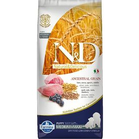 N&D 12 kg Düşük Tahıllı Kuzu Etli Yaban Mersinli Puppy Yavru Köpek Maması