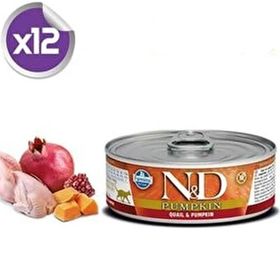 N&D 12x80 gr Balkabağı ve Bıldırcınlı Yetişkin Kedi Konservesi